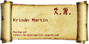 Krisán Martin névjegykártya